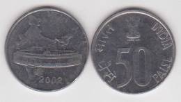 India 50 Paise 2.002 Acero KM#69 "Parlamento En New Delhi" SC/UNC    DL-10.246 - Inde