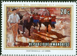 RUANDA, COMMEMORATIVO, ARTE, PITTURA, BONNEVALLE, 1969, FRANCOBOLLO NUOVO (MNH**), Scott 310, YT 330, Bel 330 - Ungebraucht