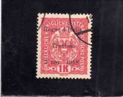 TRENTINO ALTO ADIGE 1918 SOPRASTAMPATO AUSTRIA OVERPRINTED K 1 CORONA KROWN USATO USED SIGLATO SIGNED - Trento