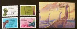 GRENADA GRENADINES Prehistoire. Animaux Prehistoriques (yvert 1569/72+BF 299) ** MNH, Sans Charniere. - Vor- U. Frühgeschichte