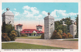 Vintage PC Kansas City - Missouri - Entrance To Swope Park, Shelter House (3596) - Kansas City – Missouri