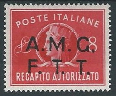 1947 TRIESTE A RECAPITO AUTORIZZATO 8 LIRE MH * - ED055-2 - Poste Exprèsse