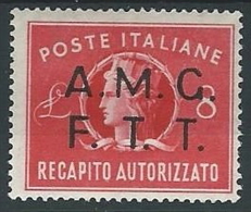 1947 TRIESTE A RECAPITO AUTORIZZATO 8 LIRE MH * - ED056-3 - Express Mail