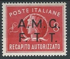 1947 TRIESTE A RECAPITO AUTORIZZATO 8 LIRE MH * - ED056-4 - Express Mail