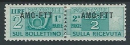 1949-53 TRIESTE A PACCHI POSTALI 2 LIRE MH * - ED070-3 - Postpaketen/concessie