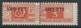 1949-53 TRIESTE A PACCHI POSTALI 3 LIRE MNH ** - ED071-7 - Postpaketen/concessie