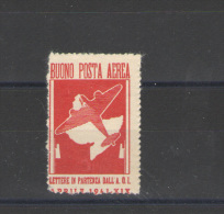 AFRICA ORIENTALE ITALIANA 1941 FRANCHIGIA MILITARE  BUONI DI POSTA AEREA CARMINIO ** MNH CON PIEGA - Italian Eastern Africa