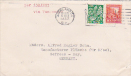 New Zealand 1937 Cover Sent To Germany Via Vancouver Per AORANGI - Usati