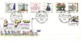 (335) Australia - Living Together FDC Covers - Sydney Opera HOuse Cancel Postmark - 1988 - 5 Covers - Briefe U. Dokumente
