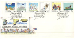 (335) Australia - Living Together FDC Covers - Melbourne Cancel Postmark - 1988 - 5 Covers - Briefe U. Dokumente