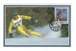 YUGOSLAVIA JUGOSLAVIJA SLOVENIJA  MC MK MAXIMUM CARD MARIBOR 1988 WORLD CHAMPIONSHIP SKIING - Cartoline Maximum