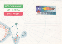 IFIRST POLAR FLIGHT WITH ZEPPELIN AT THE NORTH POLE, AEROGRAMME, 1978, ITALY - Vuelos Polares