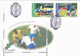 FRANCE'07 RUGBY WORLD CUP, COVER FDC,  2007, ROMANIA - Rugby