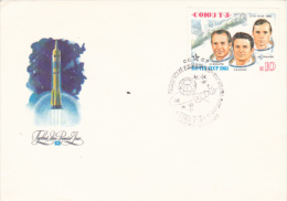 SPACE, COSMOS, SPACE SHUTTLE, COSMONAUTS, COVER FDC, 1981, RUSSIA - Russie & URSS