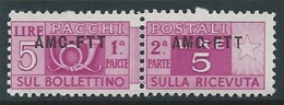 1949-53 TRIESTE A PACCHI POSTALI 5 LIRE MNH ** - ED076-4 - Pacchi Postali/in Concessione