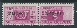 1949-53 TRIESTE A PACCHI POSTALI 5 LIRE MH * - ED076 - Pacchi Postali/in Concessione