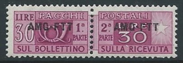1949-53 TRIESTE A PACCHI POSTALI 30 LIRE MNH ** - ED080-2 - Paketmarken/Konzessionen