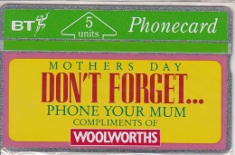 UK, BTA-031, Woolworths - Mothers' Day, Mint. - BT Emissions Générales