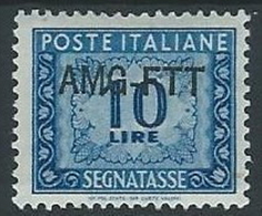 1949-54 TRIESTE A SEGNATASSE 10 LIRE MH * - ED092-9 - Taxe