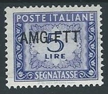 1949-54 TRIESTE A SEGNATASSE 5 LIRE MH * - ED093-3 - Taxe