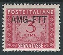 1949-54 TRIESTE A SEGNATASSE 3 LIRE MH * - ED096-2 - Postage Due