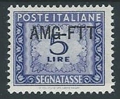 1949-54 TRIESTE A SEGNATASSE 5 LIRE MH * - ED096 - Postage Due