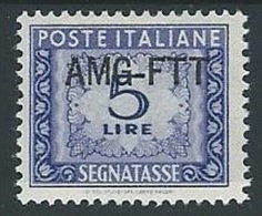 1949-54 TRIESTE A SEGNATASSE 5 LIRE MH * - ED096 - Strafport