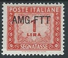 1949-54 TRIESTE A SEGNATASSE 1 LIRA MH * - ED097-2 - Portomarken