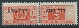 1949-53 TRIESTE A PACCHI POSTALI 3 LIRE MNH ** - ED098-3 - Pacchi Postali/in Concessione