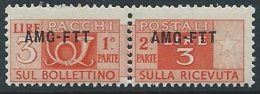 1949-53 TRIESTE A PACCHI POSTALI 3 LIRE MNH ** - ED098-4 - Postal And Consigned Parcels