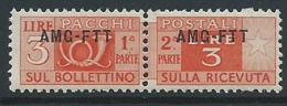 1949-53 TRIESTE A PACCHI POSTALI 3 LIRE MNH ** - ED099-2 - Postpaketen/concessie