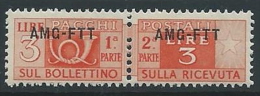 1949-53 TRIESTE A PACCHI POSTALI 3 LIRE MNH ** - ED099-5 - Pacchi Postali/in Concessione