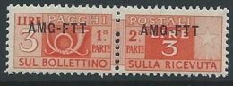 1949-53 TRIESTE A PACCHI POSTALI 3 LIRE MNH ** - ED099-6 - Colis Postaux/concession