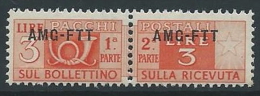 1949-53 TRIESTE A PACCHI POSTALI 3 LIRE MNH ** - ED099-8 - Postpaketen/concessie
