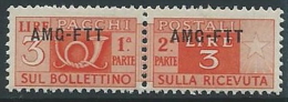 1949-53 TRIESTE A PACCHI POSTALI 3 LIRE MNH ** - ED101-2 - Postal And Consigned Parcels