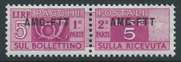 1949-53 TRIESTE A PACCHI POSTALI 5 LIRE MNH ** - ED102-6 - Postpaketen/concessie