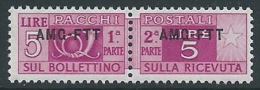 1949-53 TRIESTE A PACCHI POSTALI 5 LIRE MNH ** - ED102-9 - Colis Postaux/concession