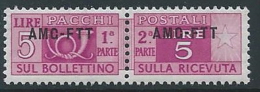 1949-53 TRIESTE A PACCHI POSTALI 5 LIRE MNH ** - ED105 - Postal And Consigned Parcels