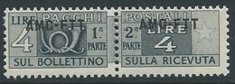 1949-53 TRIESTE A PACCHI POSTALI 4 LIRE MNH ** - ED106-3 - Postal And Consigned Parcels