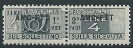 1949-53 TRIESTE A PACCHI POSTALI 4 LIRE MNH ** - ED110-5 - Postal And Consigned Parcels