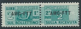 1949-53 TRIESTE A PACCHI POSTALI 2 LIRE MNH ** - ED111-6 - Colis Postaux/concession