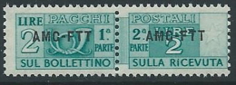 1949-53 TRIESTE A PACCHI POSTALI 2 LIRE MNH ** - ED111-7 - Colis Postaux/concession