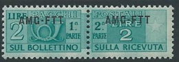 1949-53 TRIESTE A PACCHI POSTALI 2 LIRE MNH ** - ED113-5 - Paquetes Postales/consigna