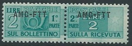 1949-53 TRIESTE A PACCHI POSTALI 2 LIRE MNH ** - ED113-6 - Paketmarken/Konzessionen