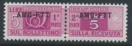 1949-53 TRIESTE A PACCHI POSTALI 5 LIRE MNH ** - ED114-4 - Postal And Consigned Parcels