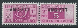 1949-53 TRIESTE A PACCHI POSTALI 5 LIRE MNH ** - ED114-6 - Paquetes Postales/consigna