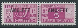 1949-53 TRIESTE A PACCHI POSTALI 5 LIRE MNH ** - ED115-9 - Pacchi Postali/in Concessione