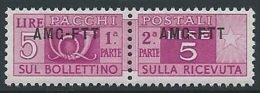 1949-53 TRIESTE A PACCHI POSTALI 5 LIRE MNH ** - ED116-5 - Paketmarken/Konzessionen