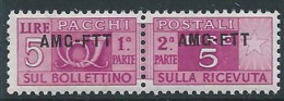 1949-53 TRIESTE A PACCHI POSTALI 5 LIRE MNH ** - ED116-7 - Paquetes Postales/consigna