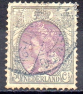 NETHERLANDS 1898 Queen Wilhemena - 50c. - Violet And Grey FU - Gebruikt